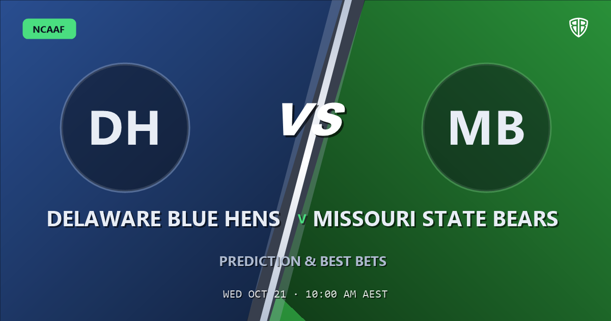 Delaware Blue Hens vs Missouri State Bears Prediction & Picks, October 20, 2026