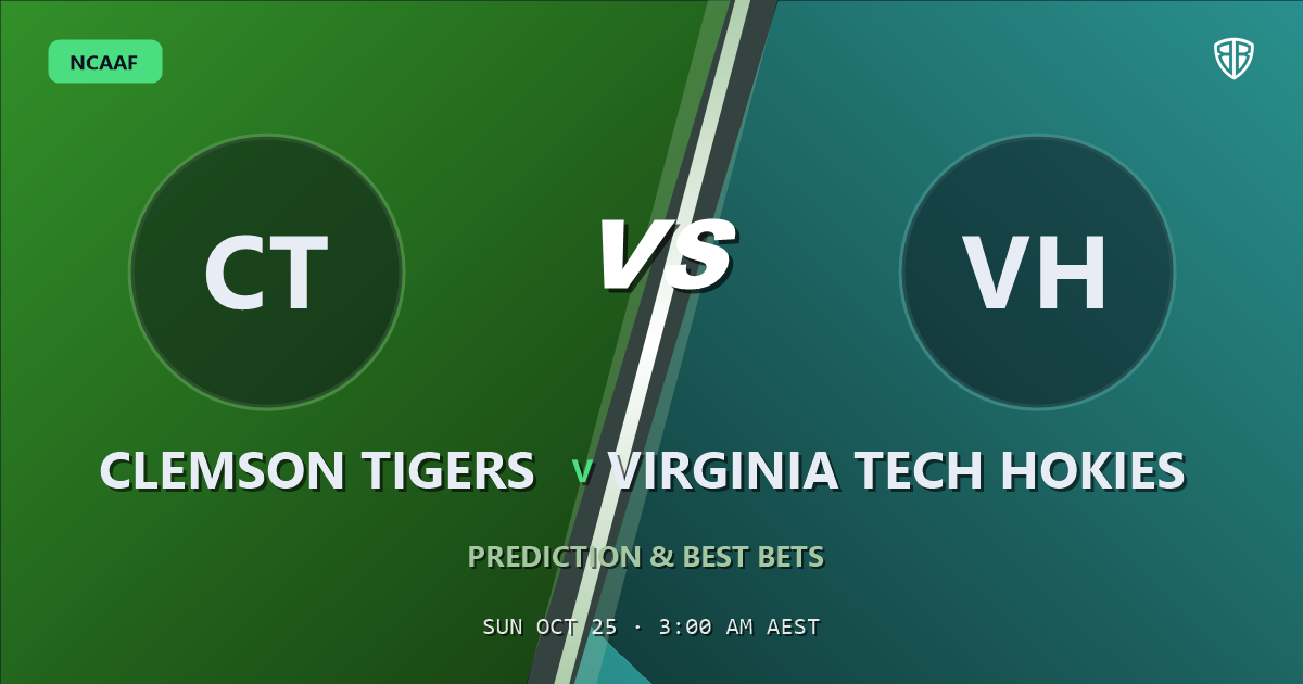Clemson Tigers vs Virginia Tech Hokies Prediction & Picks, October 24, 2026