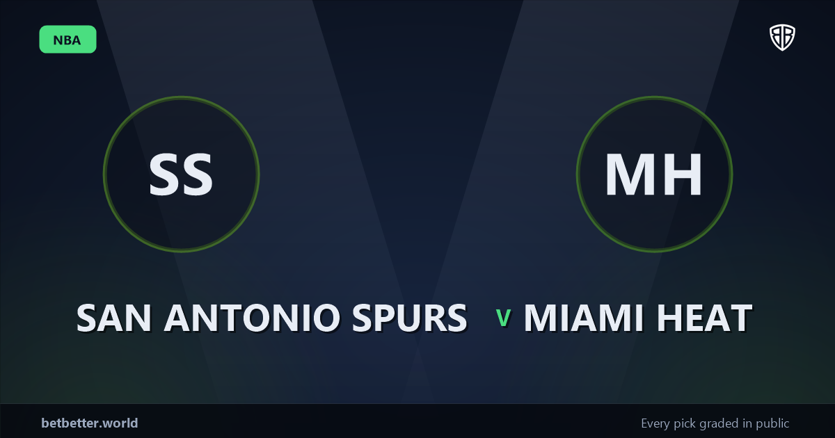 San Antonio Spurs vs Miami Heat Prediction & Same Game Parlay picks Key Insights: High-Value Opportunity