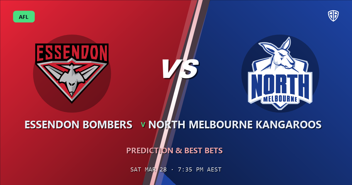 Essendon Bombers vs North Melbourne Kangaroos Prediction & Picks: Expert Footy Betting Guide