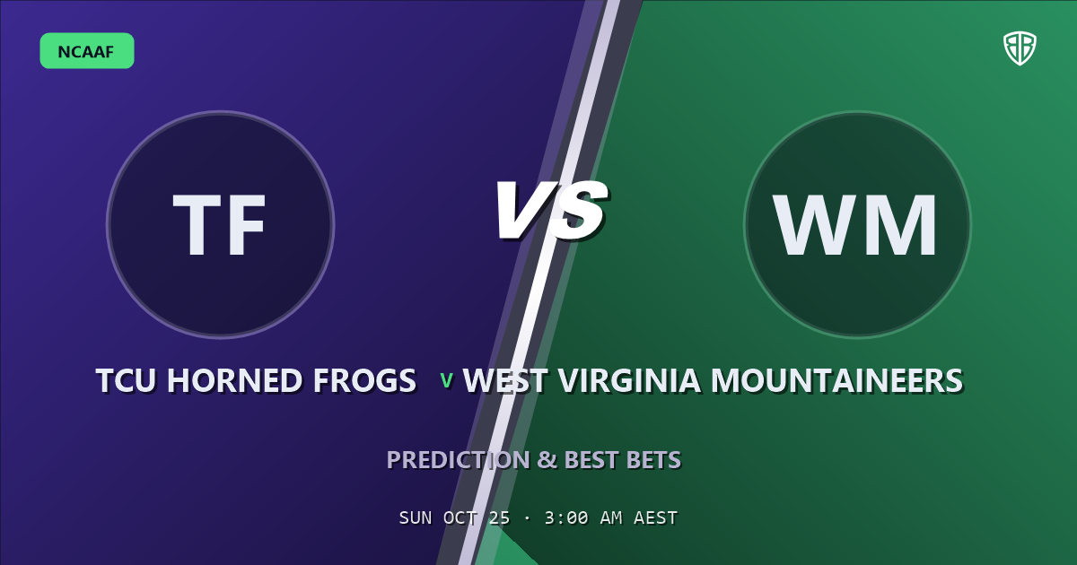 TCU Horned Frogs vs West Virginia Mountaineers Prediction & Picks, October 24, 2026