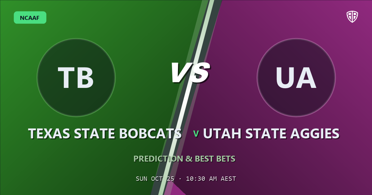 Texas State Bobcats vs Utah State Aggies Prediction & Picks, October 24, 2026
