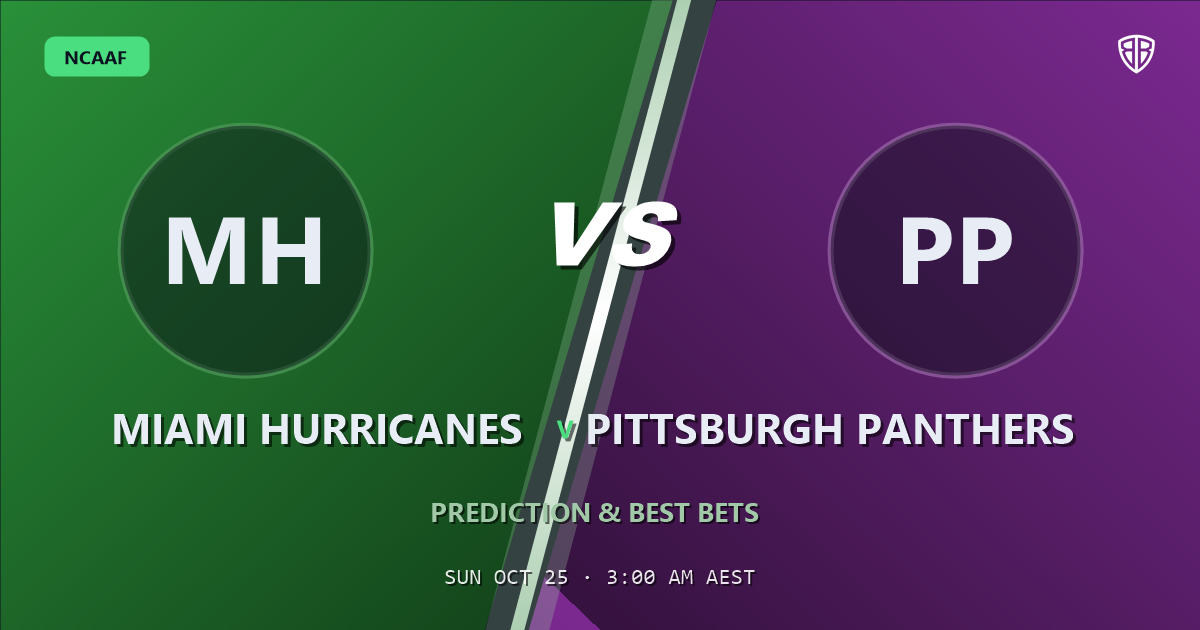 Miami Hurricanes vs Pittsburgh Panthers Prediction & Picks, October 24, 2026