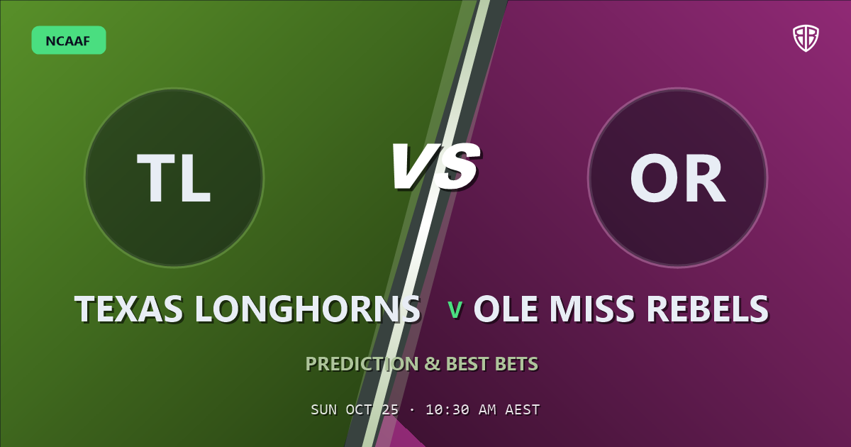 Texas Longhorns vs Ole Miss Rebels Prediction & Picks, October 24, 2026