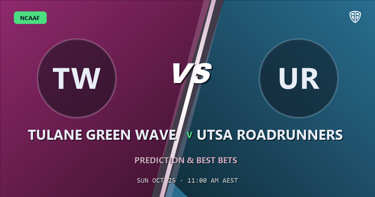 Tulane Green Wave vs UTSA Roadrunners Prediction & Picks, October 24, 2026