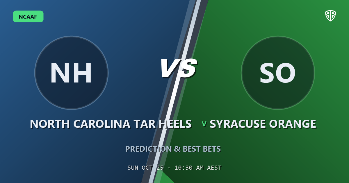 North Carolina Tar Heels vs Syracuse Orange Prediction & Picks, October 24, 2026