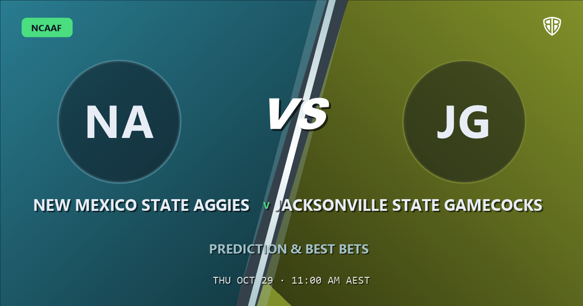 New Mexico State Aggies vs Jacksonville State Gamecocks Prediction & Picks, October 28, 2026