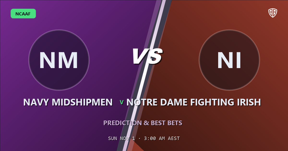 Navy Midshipmen vs Notre Dame Fighting Irish Prediction & Picks, October 31, 2026