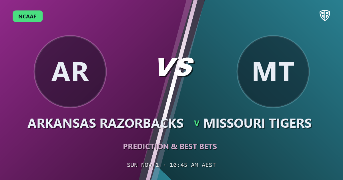 Arkansas Razorbacks vs Missouri Tigers Prediction & Picks, October 31, 2026