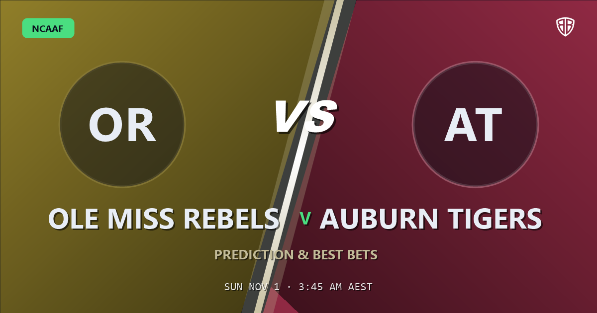 Ole Miss Rebels vs Auburn Tigers Prediction & Picks, October 31, 2026