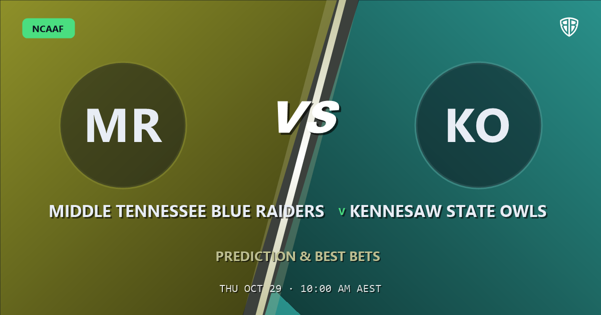 Middle Tennessee Blue Raiders vs Kennesaw State Owls Prediction & Picks, October 28, 2026