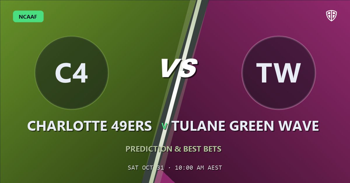 Charlotte 49ers vs Tulane Green Wave Prediction & Picks, October 30, 2026