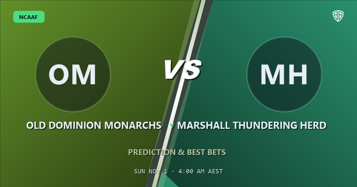 Old Dominion Monarchs vs Marshall Thundering Herd Prediction & Picks, October 31, 2026