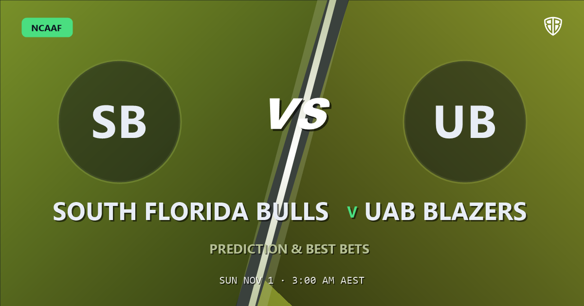 South Florida Bulls vs UAB Blazers Prediction & Picks, October 31, 2026