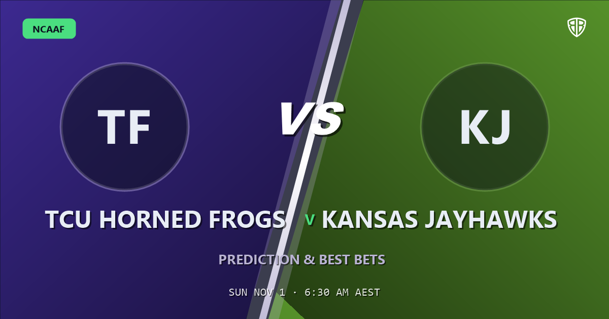 TCU Horned Frogs vs Kansas Jayhawks Prediction & Picks, October 31, 2026