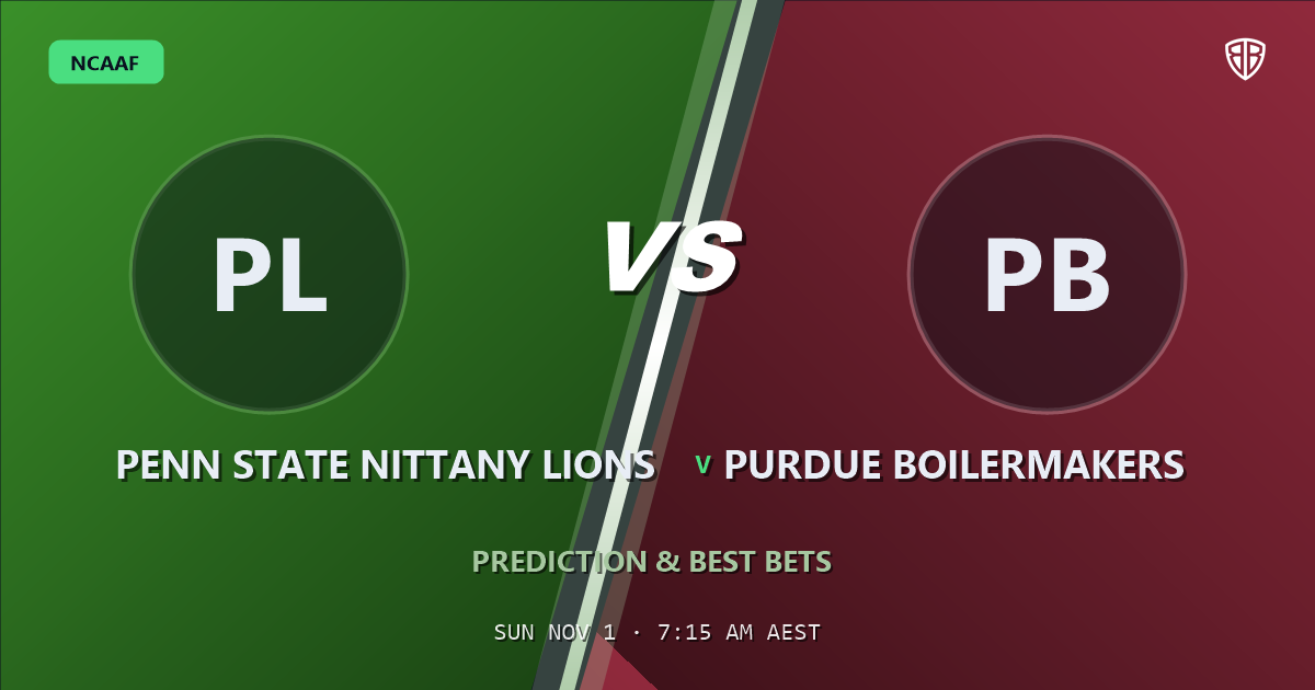 Penn State Nittany Lions vs Purdue Boilermakers Prediction & Picks, October 31, 2026