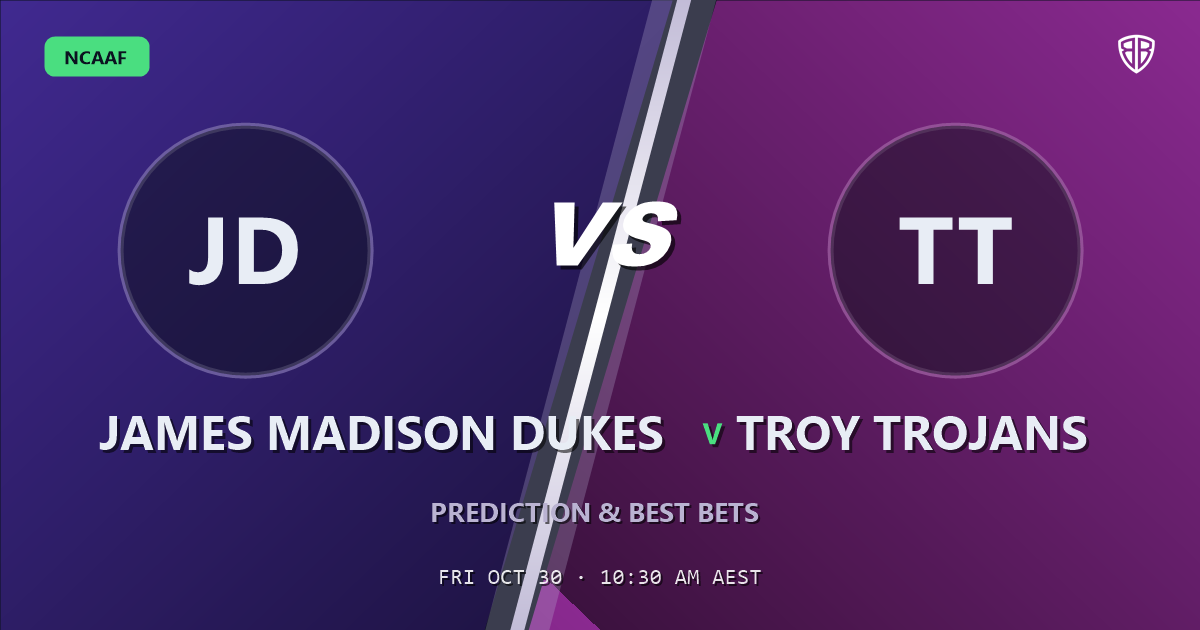 James Madison Dukes vs Troy Trojans Prediction & Picks, October 29, 2026