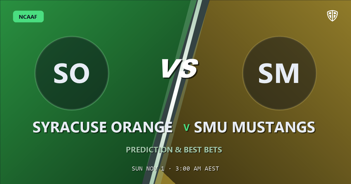 Syracuse Orange vs SMU Mustangs Prediction & Picks, October 31, 2026