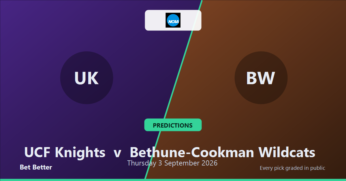 UCF Knights vs Bethune-Cookman Wildcats Prediction & Picks: Winning Game Angles