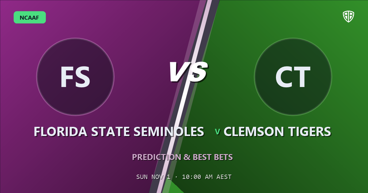 Florida State Seminoles vs Clemson Tigers Prediction & Picks, October 31, 2026