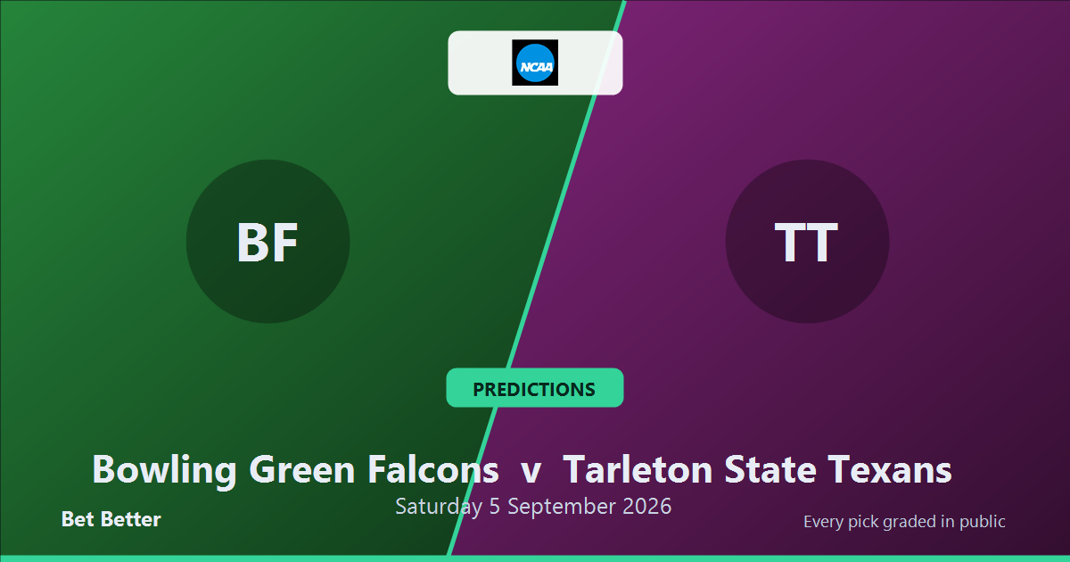 Bowling Green Falcons vs Tarleton State Texans Prediction & Picks: Analytics Breakdown