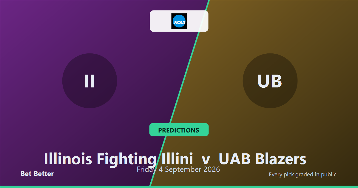 Illinois Fighting Illini vs UAB Blazers Prediction & Picks: High-Value Opportunity