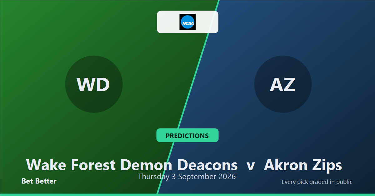 Wake Forest Demon Deacons vs Akron Zips Prediction & Picks: Don't Miss These Odds