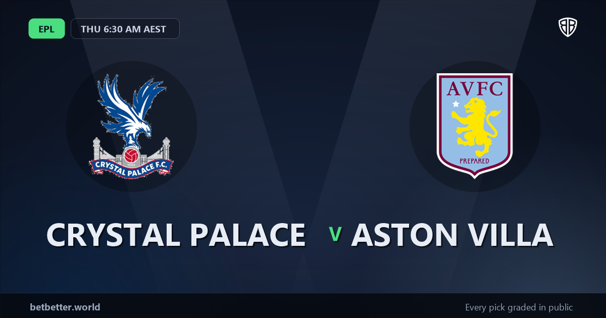 Crystal Palace vs Aston Villa Prediction & Picks (EPL): Stat-Based Insights
