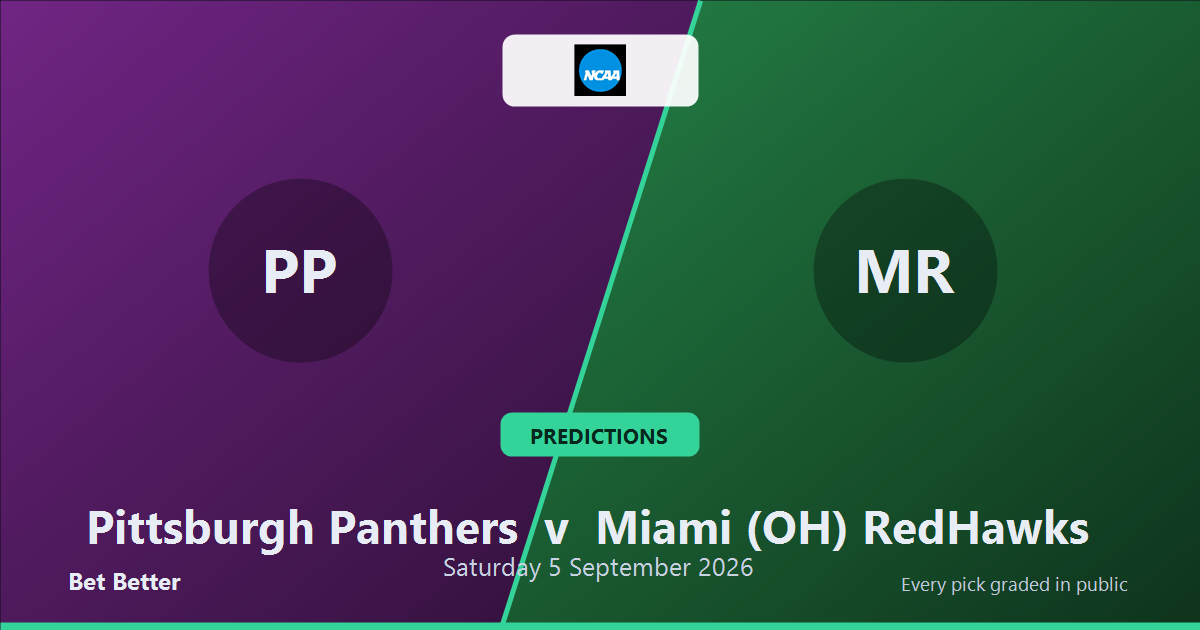 Pittsburgh Panthers vs Miami (OH) RedHawks Prediction & Picks: Analytics Breakdown