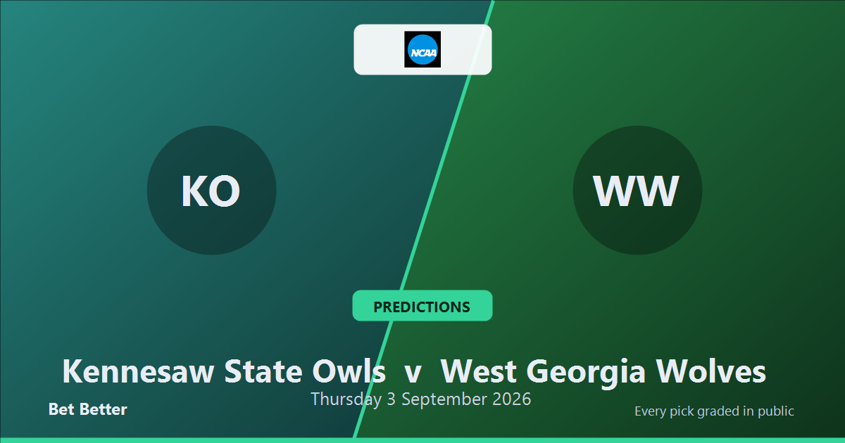 Kennesaw State Owls vs West Georgia Wolves Prediction & Picks: Analytics Breakdown