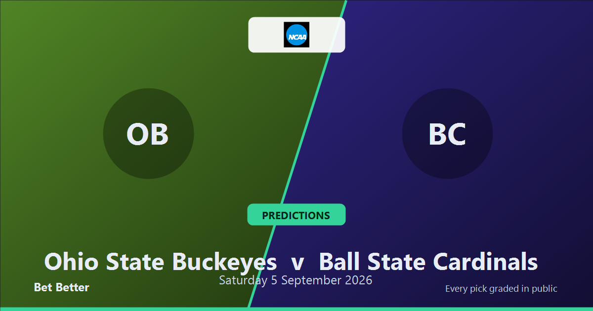 Ohio State Buckeyes vs Ball State Cardinals Prediction & Picks: Full Match Breakdown & Bets