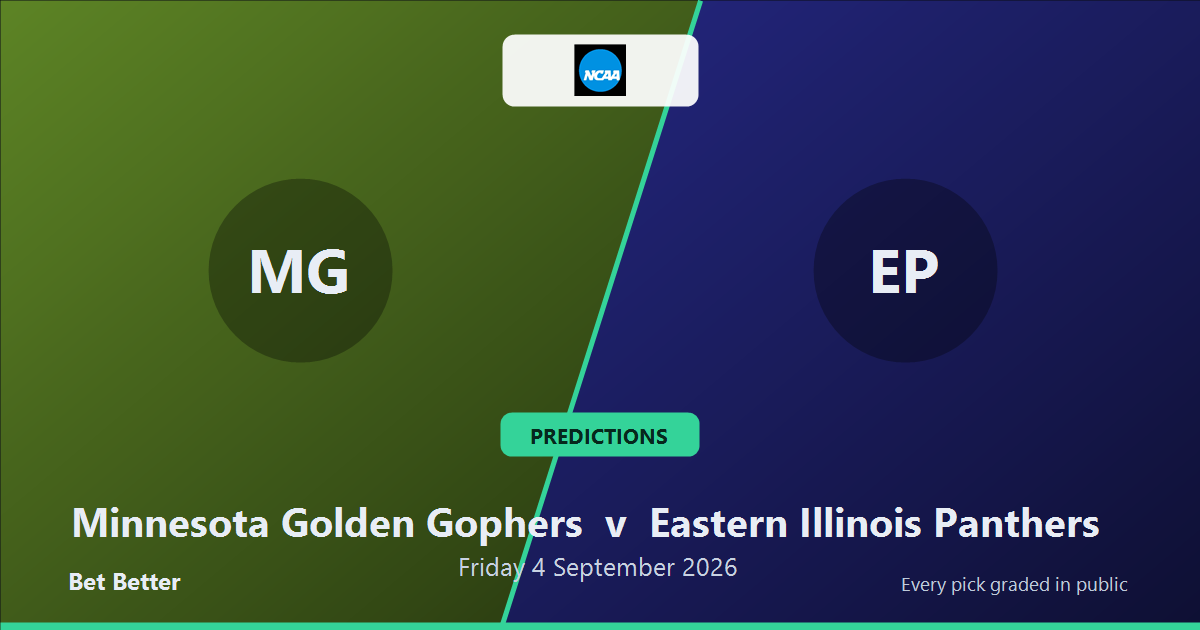 Minnesota Golden Gophers vs Eastern Illinois Panthers Prediction & Picks: Don't Miss These Odds