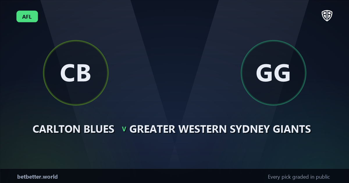 Carlton Blues vs Greater Western Sydney Giants Prediction & Picks (Aaron Cadman Key Factor): Stat-Based Insights