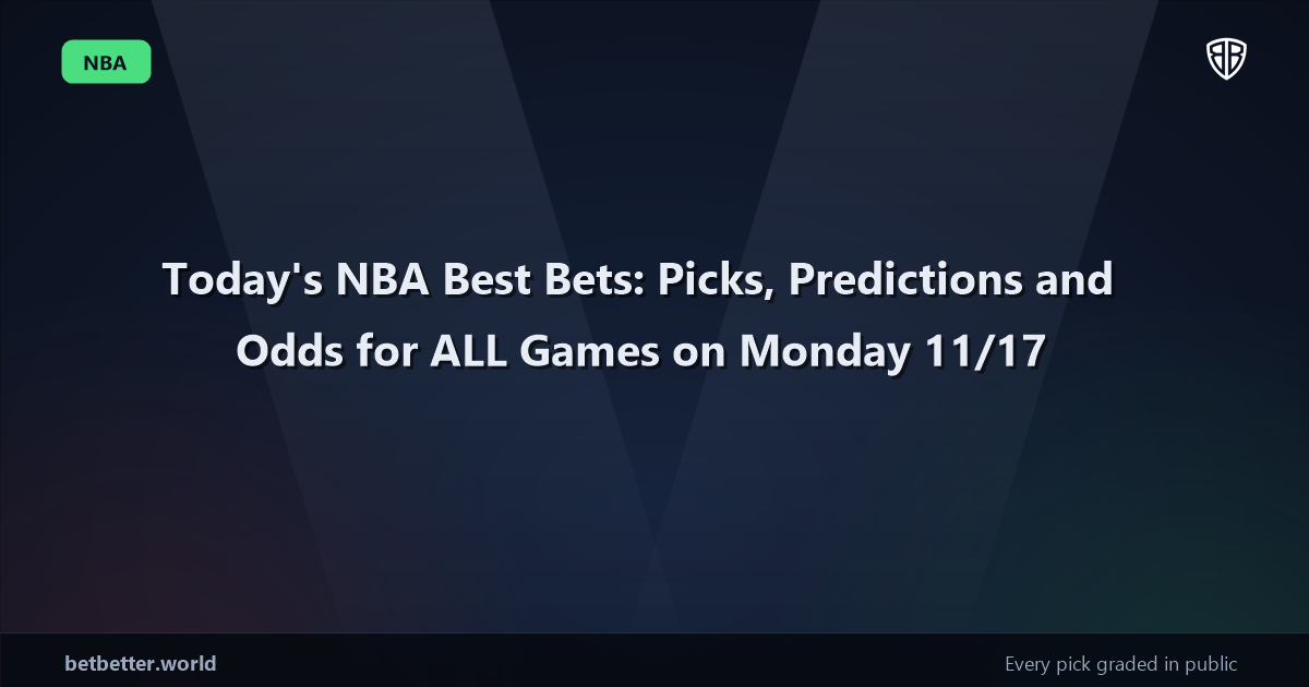 Today's NBA Best Bets: Picks, Predictions and Odds for ALL Games on Monday 11/17