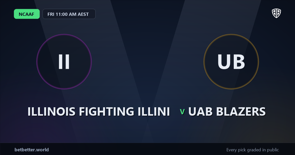 Illinois Fighting Illini vs UAB Blazers Prediction & Picks: High-Value Opportunity