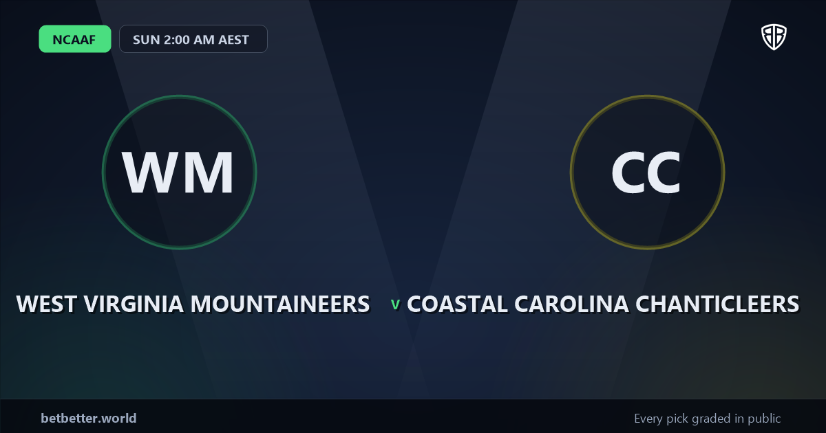 West Virginia Mountaineers vs Coastal Carolina Chanticleers Prediction & Picks: Stat-Based Insights