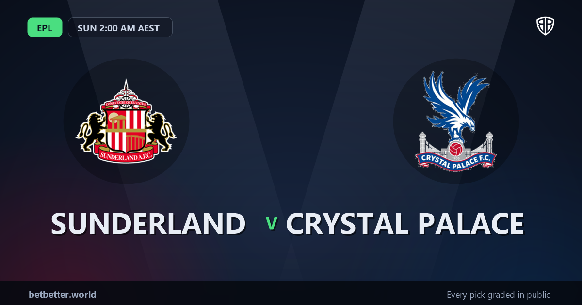 Sunderland vs Crystal Palace Prediction & Picks (EPL): Expert Betting Guide