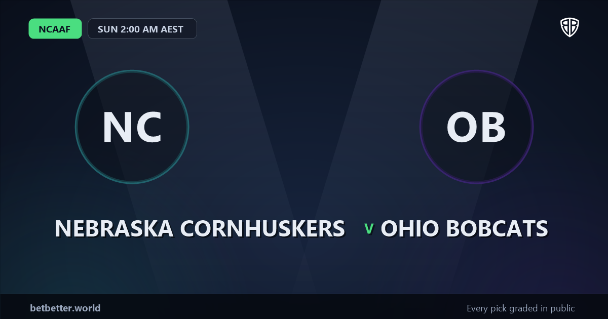 Nebraska Cornhuskers vs Ohio Bobcats Prediction & Picks: Smart Betting Angles