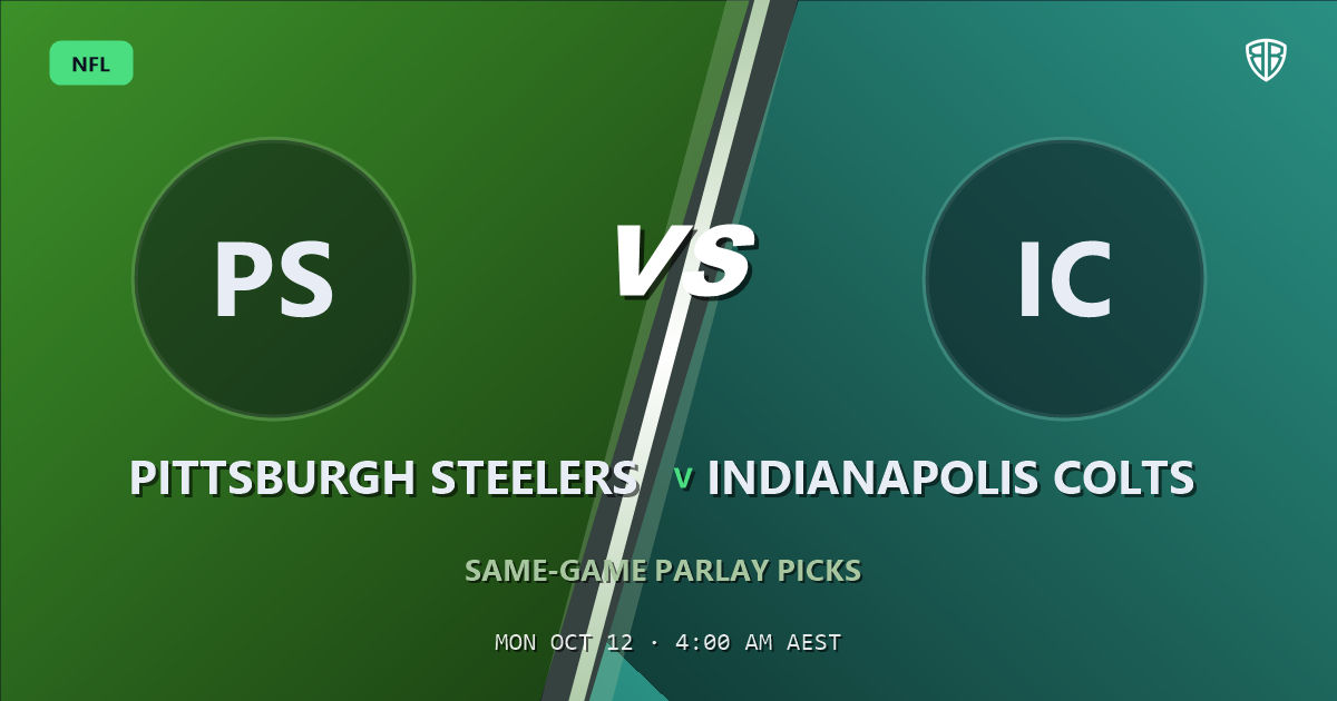 Pittsburgh Steelers vs Indianapolis Colts Prediction & Same Game Parlay Picks, October 11, 2026