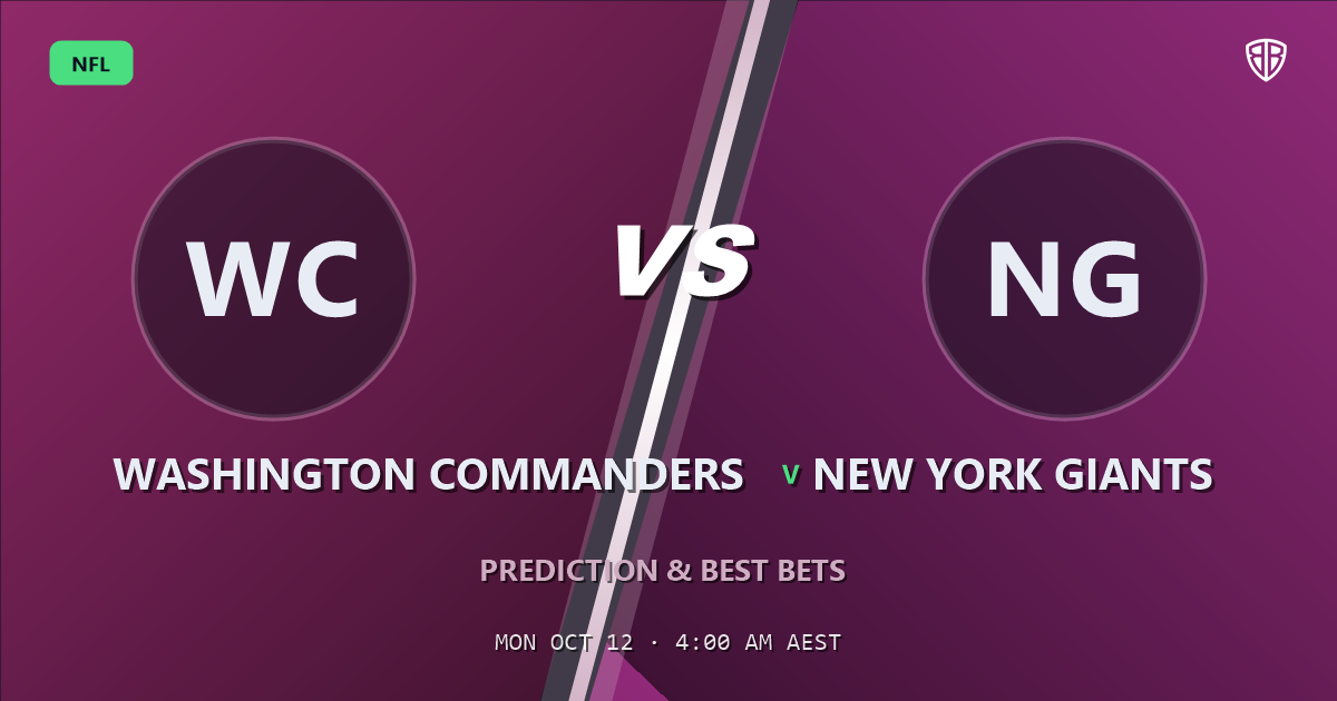 Washington Commanders vs New York Giants Prediction & Picks, October 11, 2026
