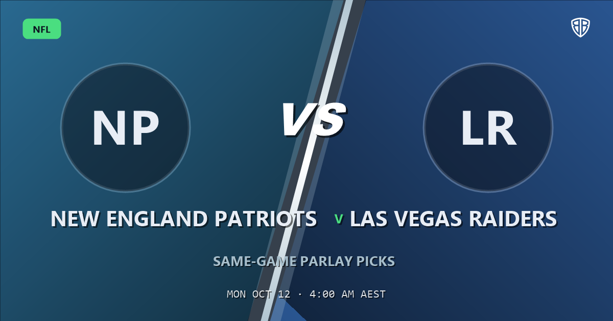 New England Patriots vs Las Vegas Raiders Prediction & Same Game Parlay Picks, October 11, 2026
