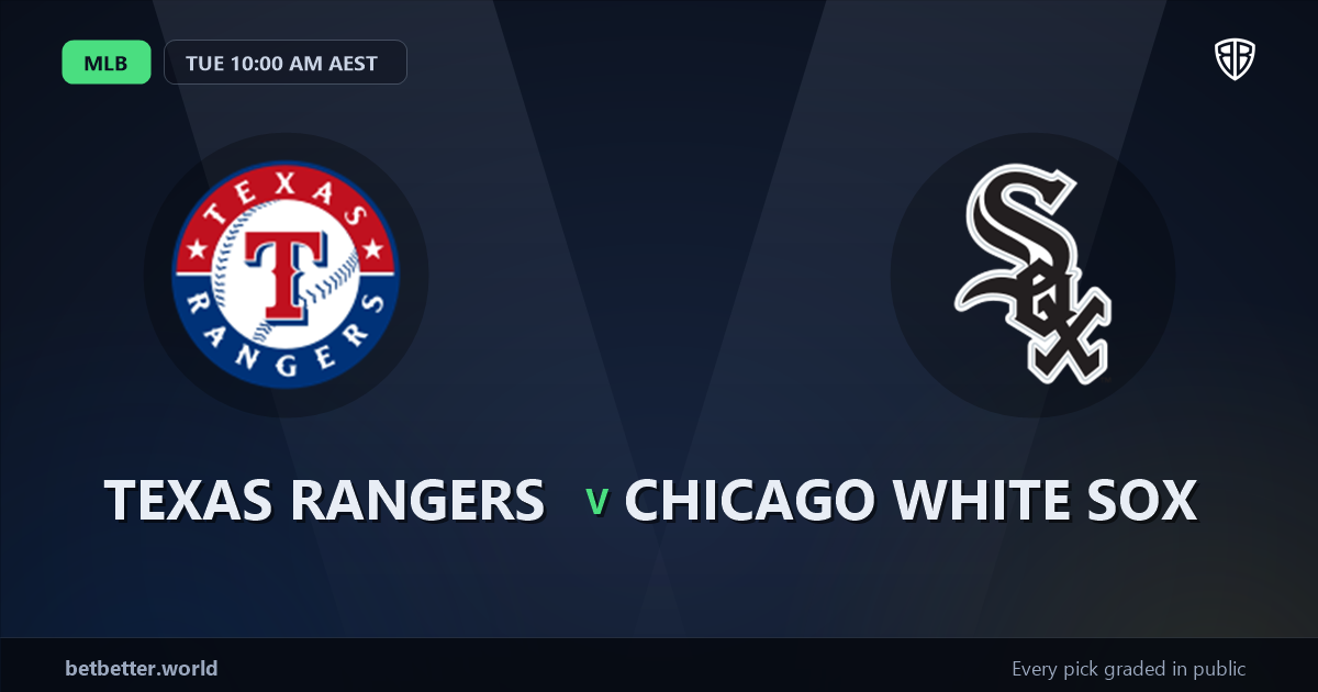 Texas Rangers vs Chicago White Sox Prediction & Picks: Stat-Based Baseball Insights