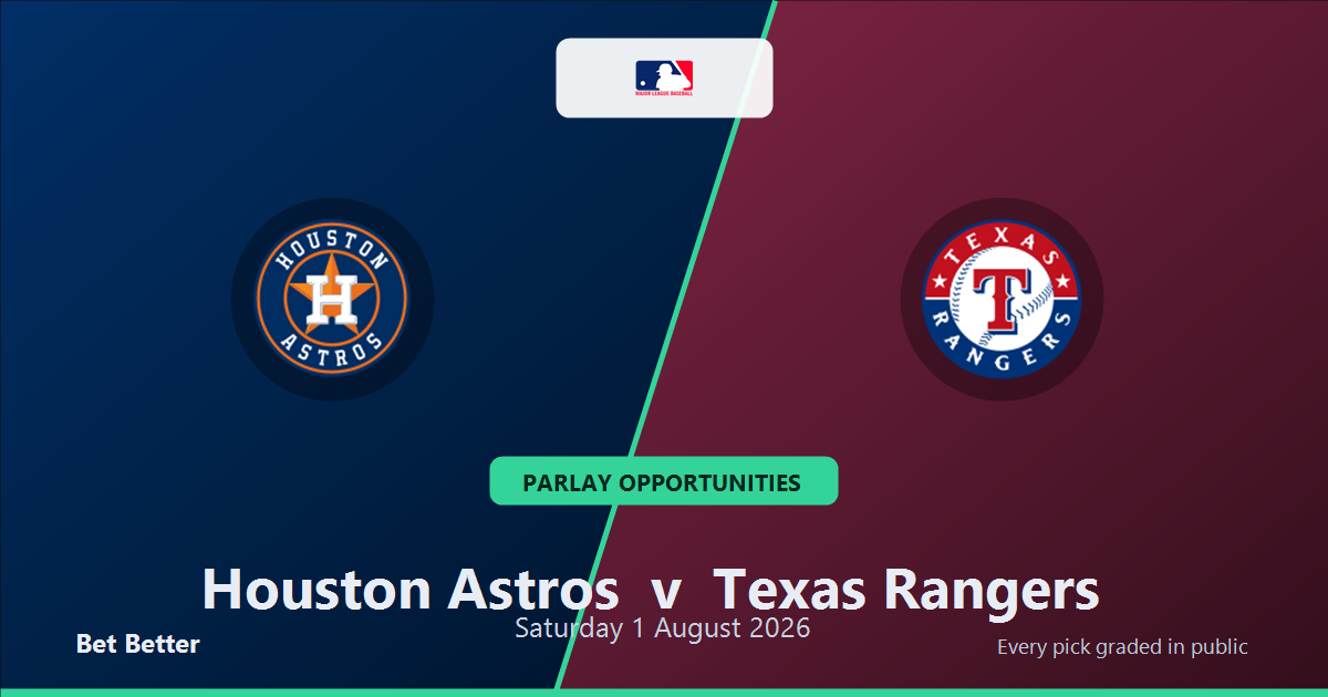 Houston Astros vs Texas Rangers Prediction and Same Game Parlay picks, August 2, 2026