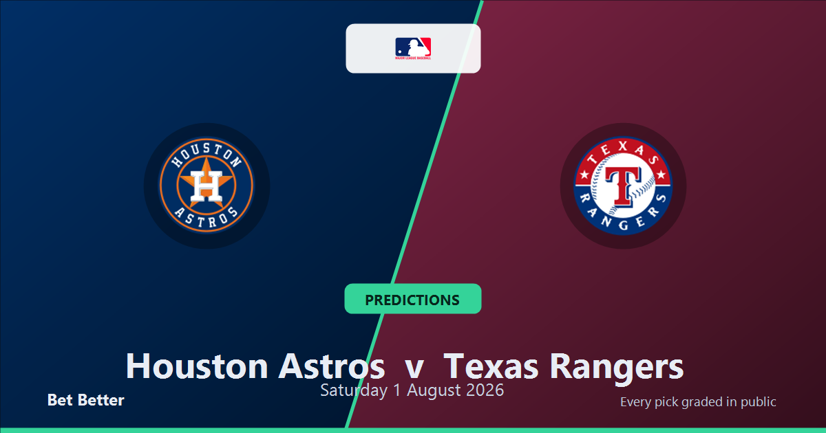 Houston Astros vs Texas Rangers Prediction and Picks, August 2, 2026