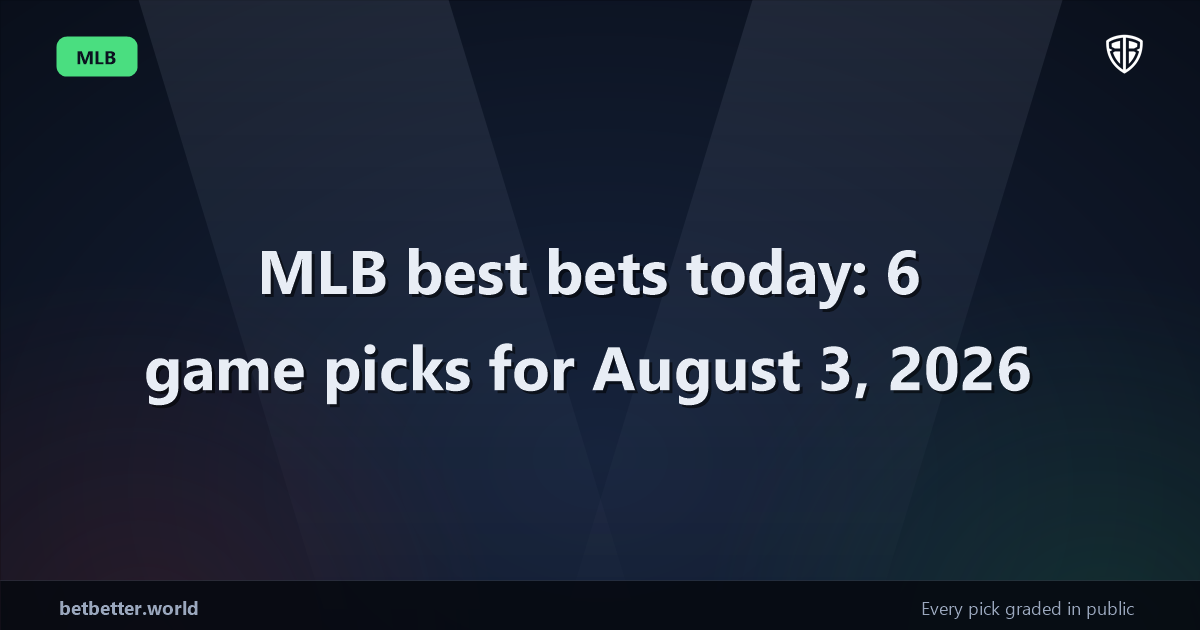 MLB best bets today: 6 game picks for August 3, 2026