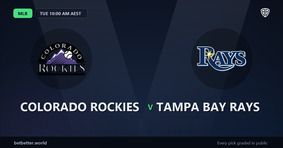 Colorado Rockies vs Tampa Bay Rays Prediction and Same Game Parlay picks, August 3, 2026