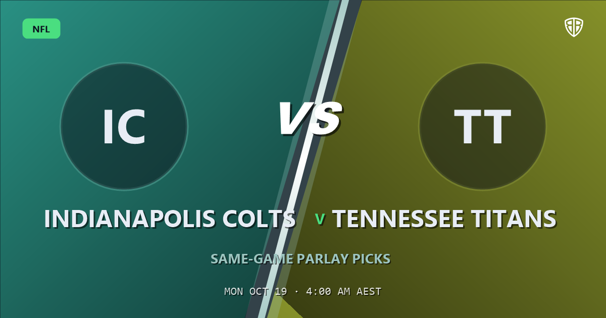 Indianapolis Colts vs Tennessee Titans Prediction & Same Game Parlay Picks: Expert Analysis, October 18, 2026