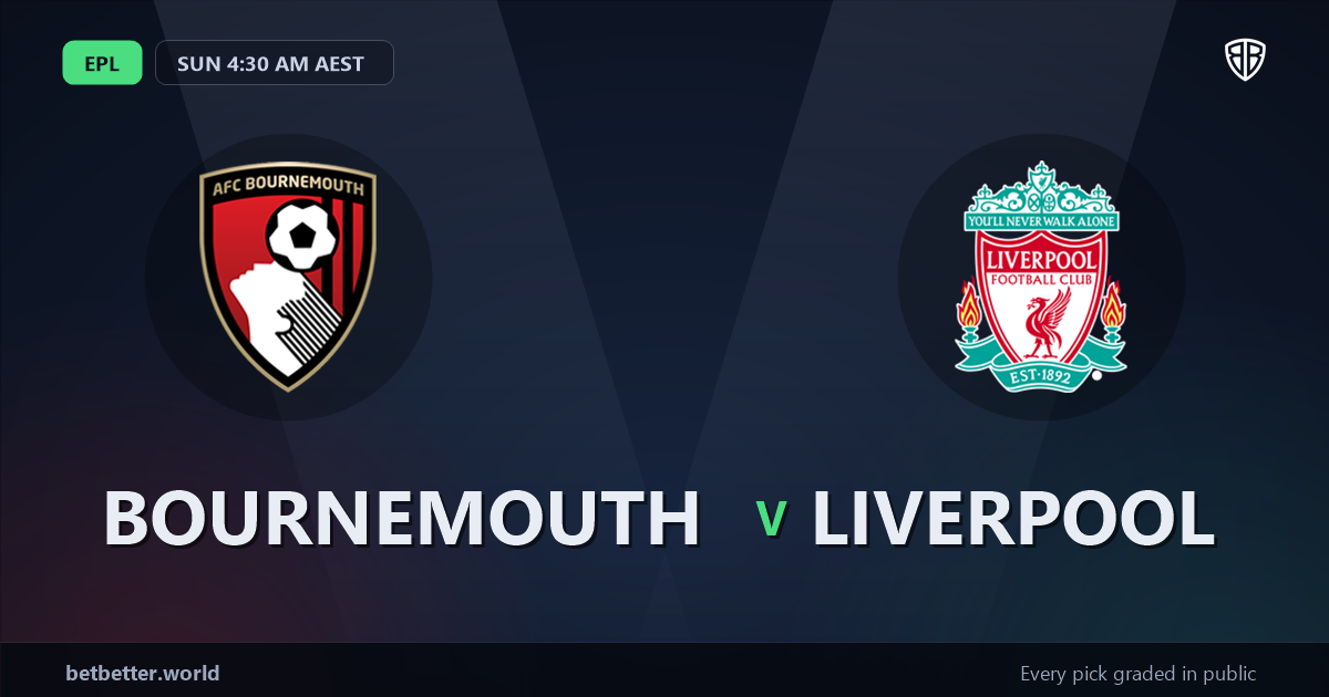 Bournemouth vs Liverpool Prediction & Picks (EPL): Stat-Based Insights
