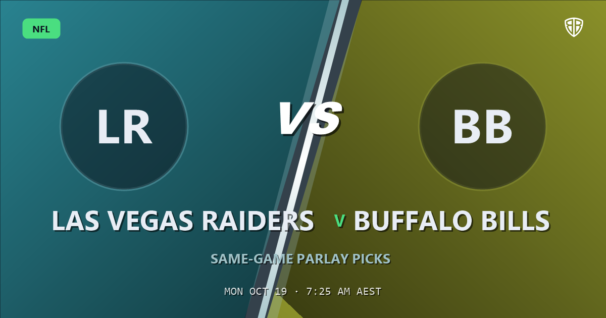 Las Vegas Raiders vs Buffalo Bills Prediction & Same Game Parlay Picks, October 18, 2026