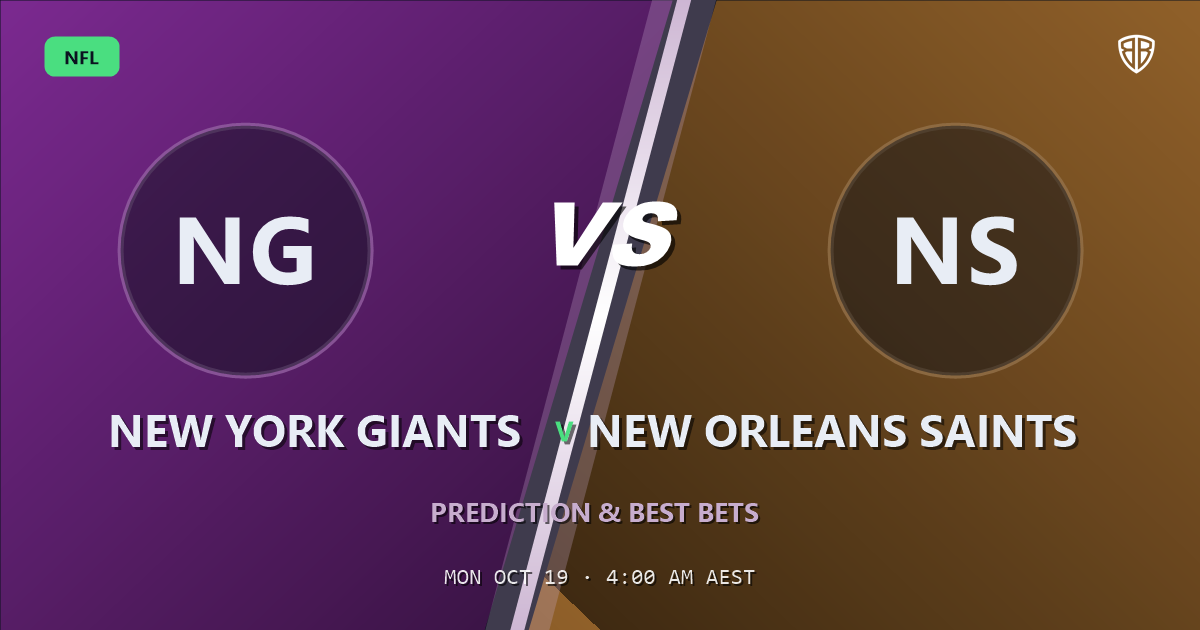 New York Giants vs New Orleans Saints Prediction & Picks, October 18, 2026